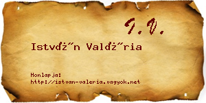 István Valéria névjegykártya
